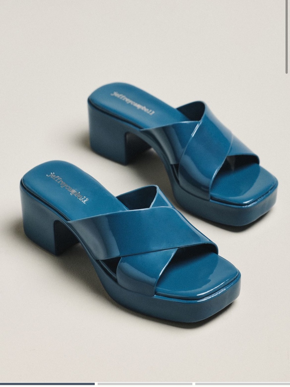 Jeffrey Campbell Blue Platform Jelly Heels - Women's Sandals